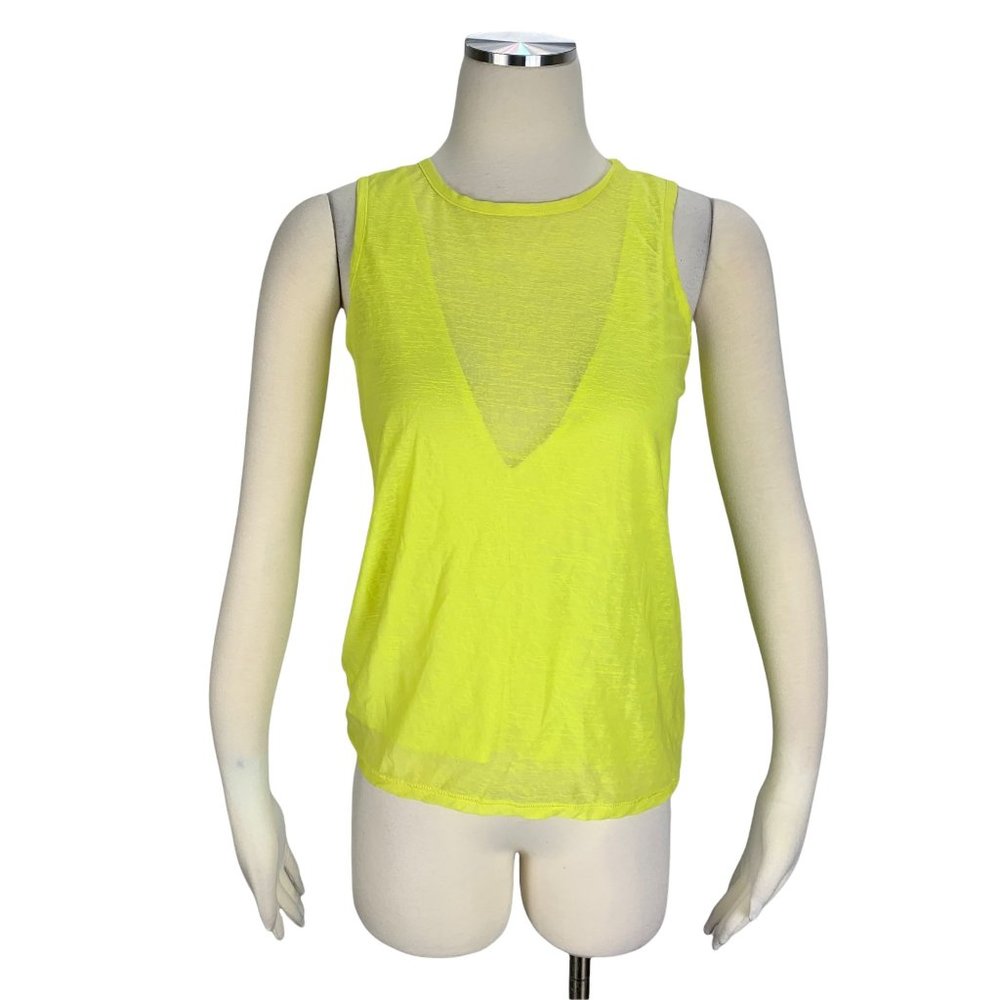 Kiind Of XS Yellow Tank Top Extra Small Yellow Neon Sleeveless Blouse Top Sex